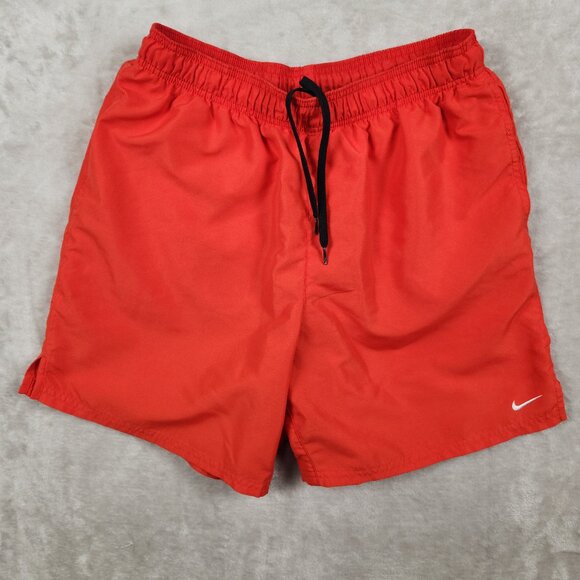 NIKE Swim Trunks Shorts Red Mesh Brief Liner Mens Size L - Picture 1 of 4